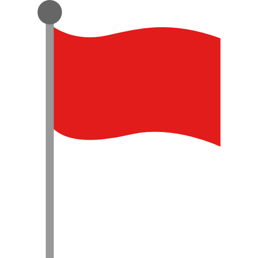 Bandeira vermelha que se sobrepõe aos nós para indicar a existência de fatos relevantes